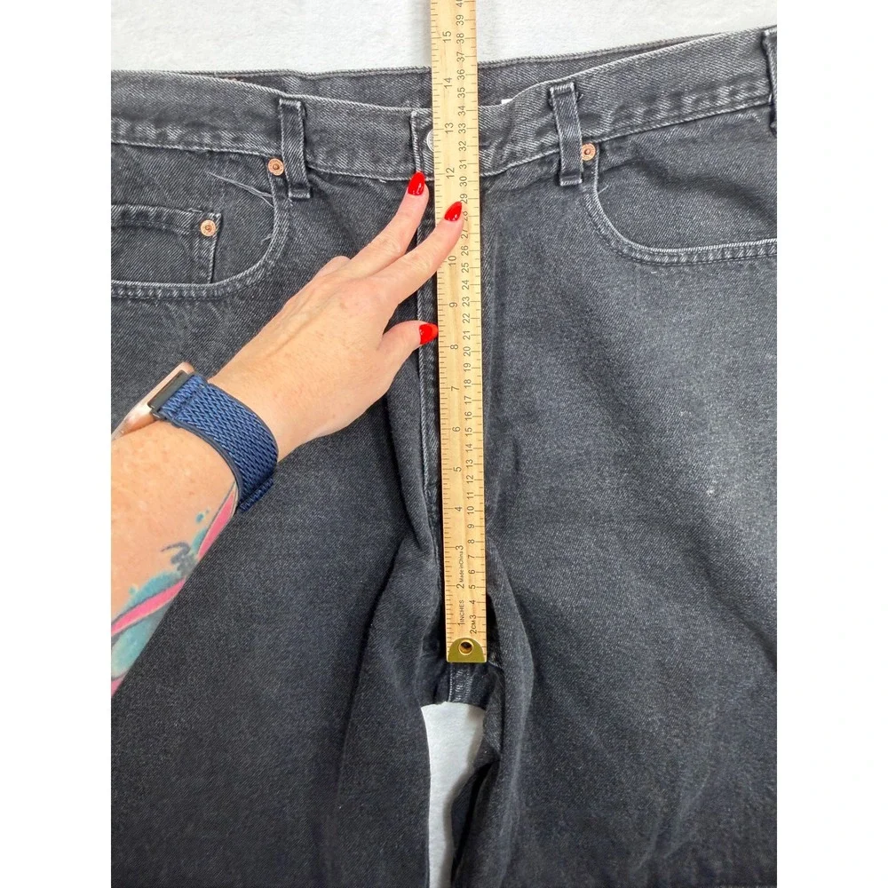 Vtg 90s Levi's 38 Jorts 560 Loose Fit Denim Shorts Relaxed Faded Black Denim